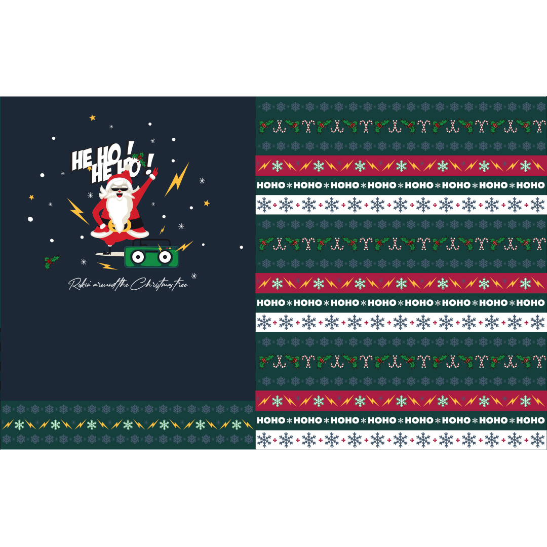 destockage Panneau Noël - French Terry Impression Digitale et Sequins