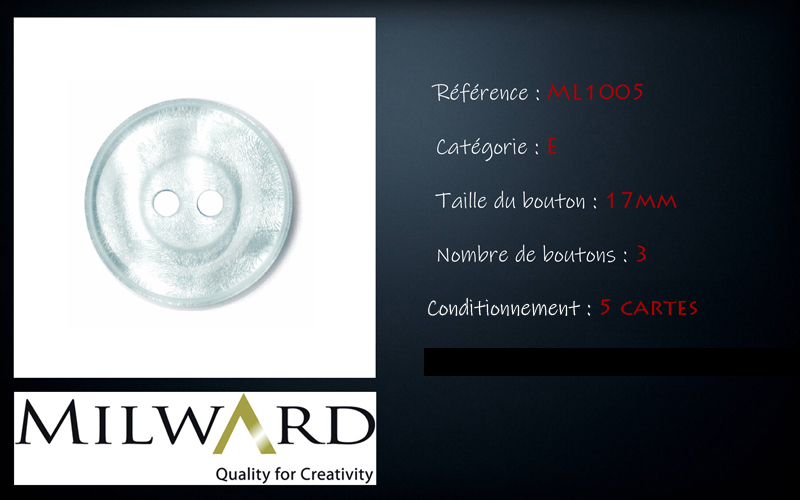 Boutons Milward - Code E, .