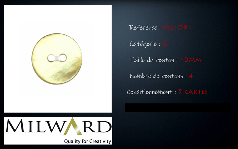 Boutons Milward - Code G, .