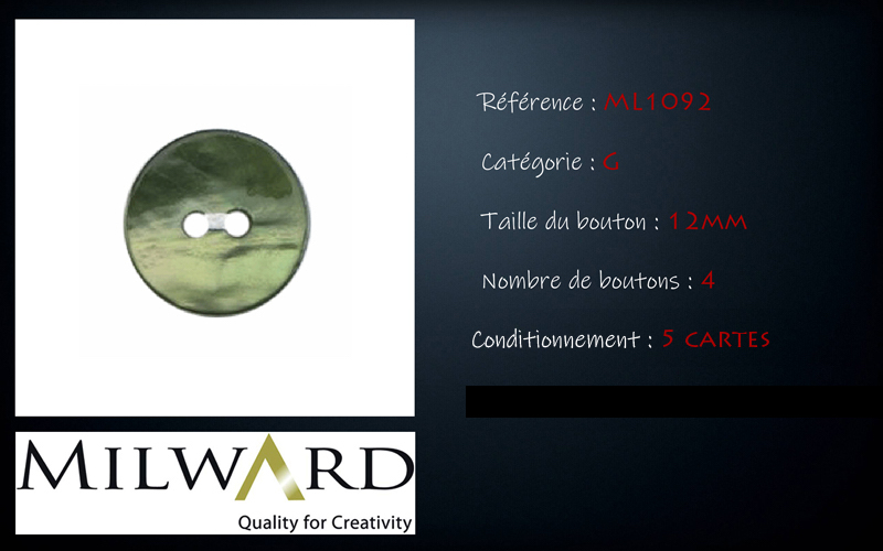 Boutons Milward - Code G, .