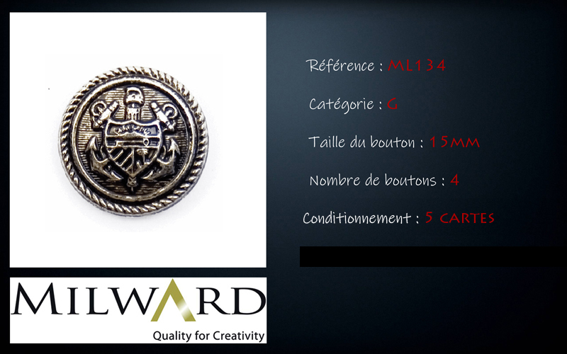 Boutons Milward - Code G, .
