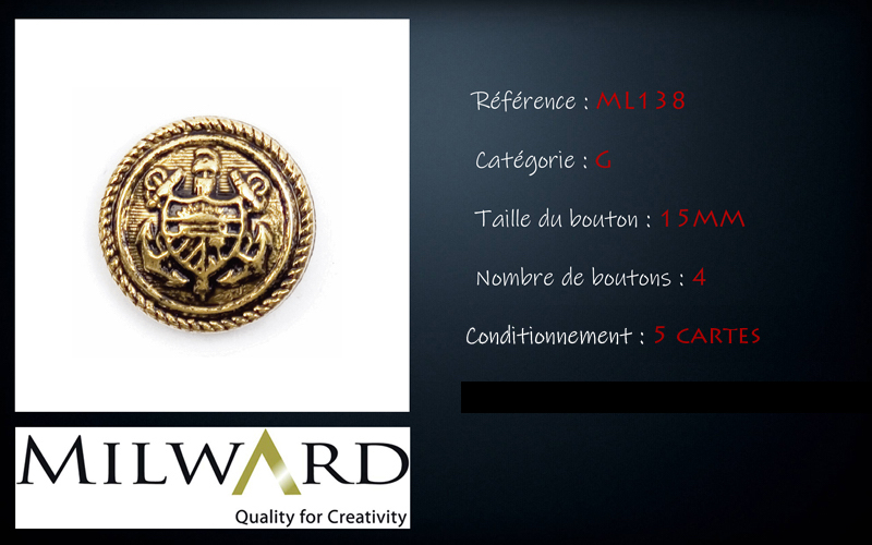 Boutons Milward - Code G, .