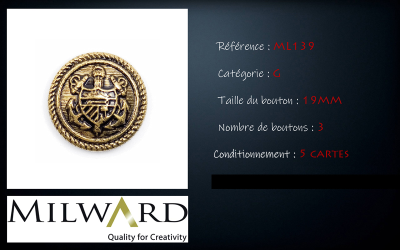 Boutons Milward - Code G, .