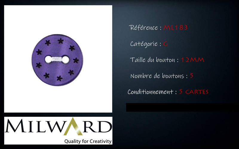 Boutons Milward - Code G, .