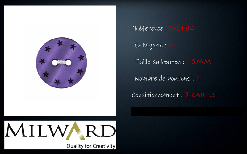 Boutons Milward - Code G, .