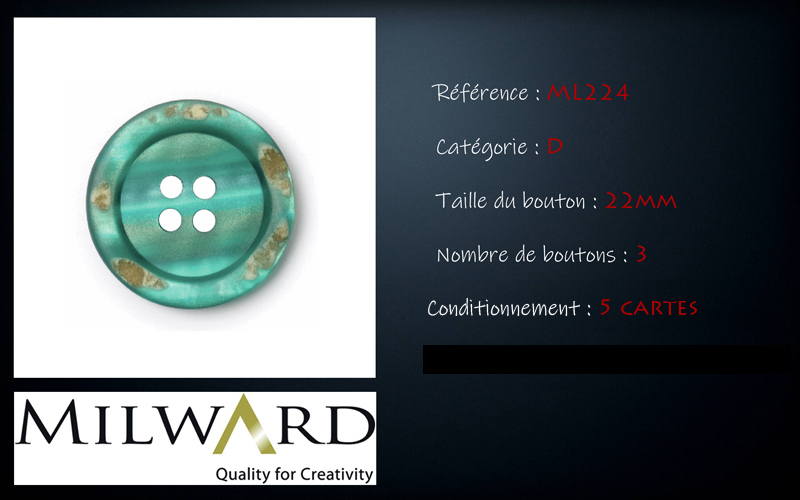 Boutons Milward - Code D, .