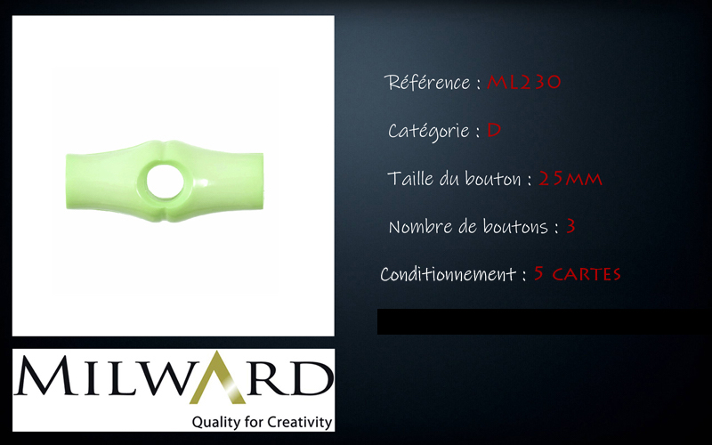 Boutons Milward - Code D, .