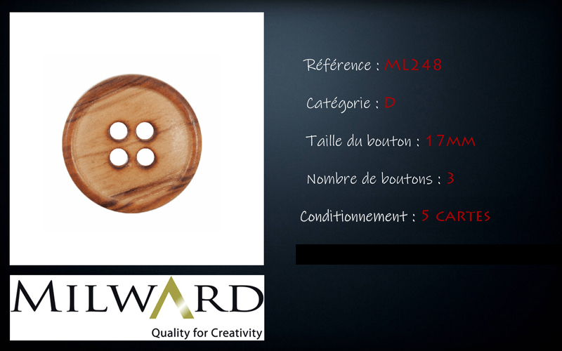 Boutons Milward - Code D, .
