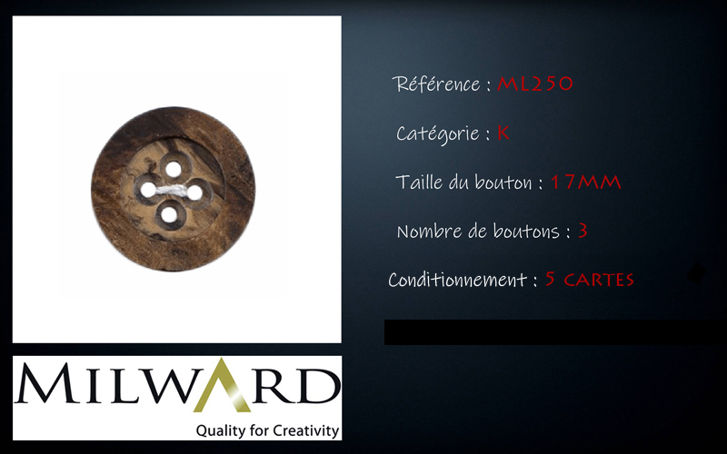 Boutons Milward - Code K, .