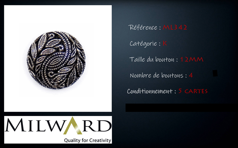 Boutons Milward - Code K, .