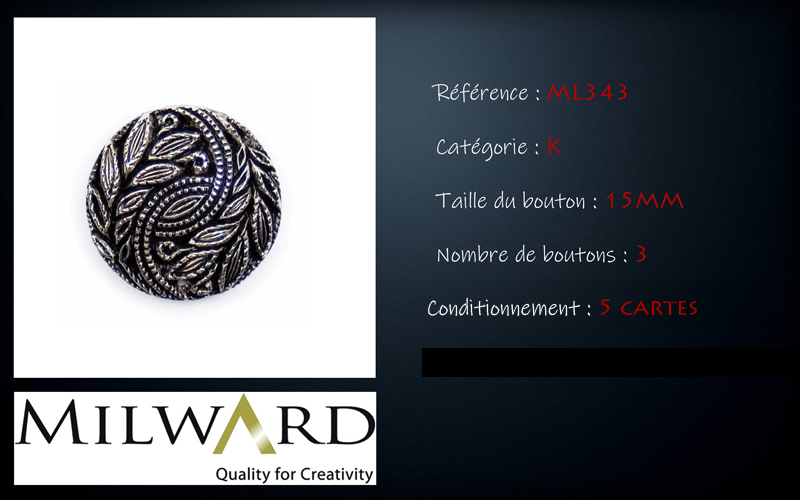 Boutons Milward - Code K, .
