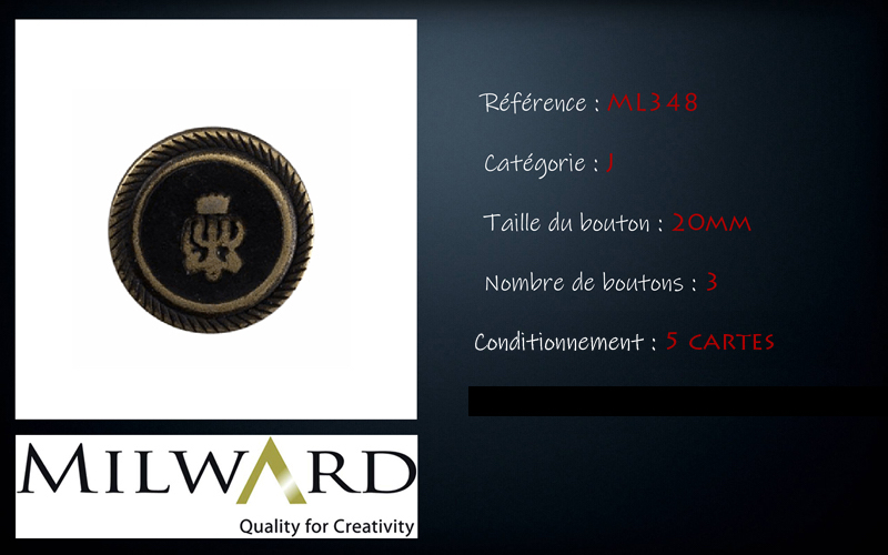 Boutons Milward - Code J, .
