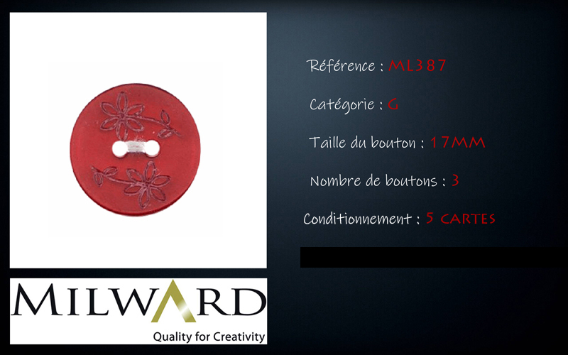 Boutons Milward - Code G, .