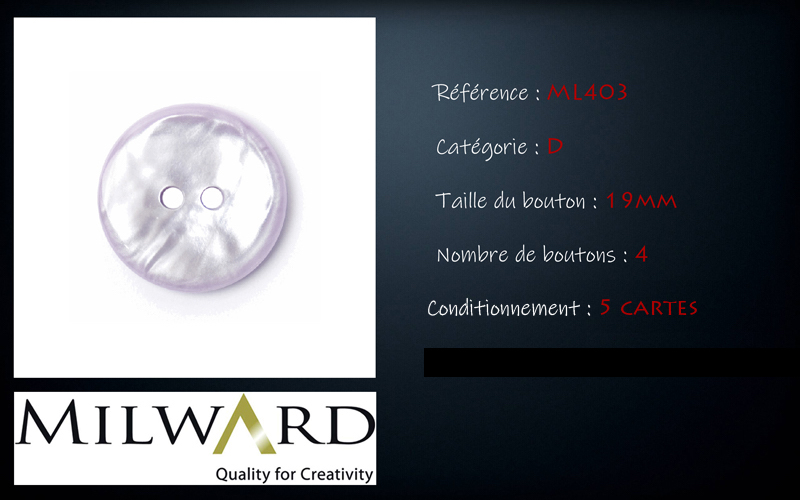 Boutons Milward - Code D, .