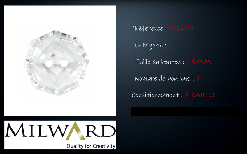 Boutons Milward - Code E, .
