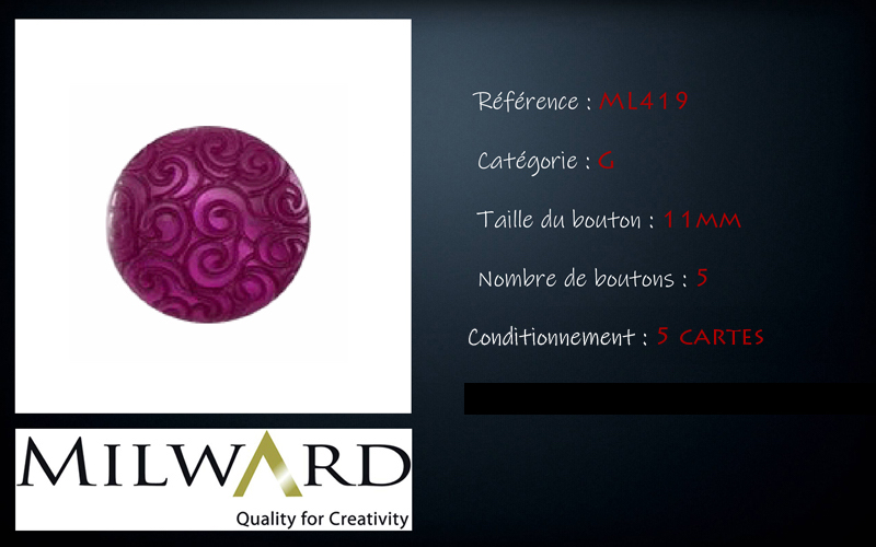 Boutons Milward - Code G, .