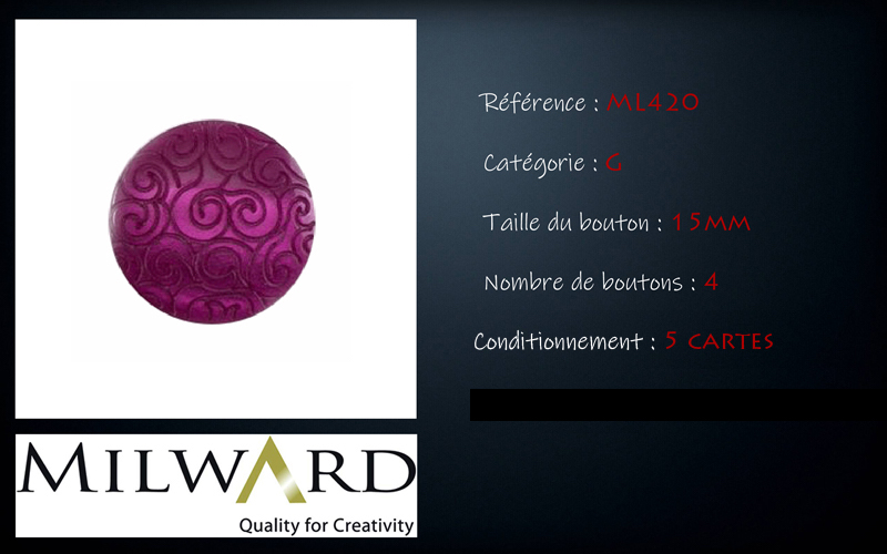 Boutons Milward - Code G, .