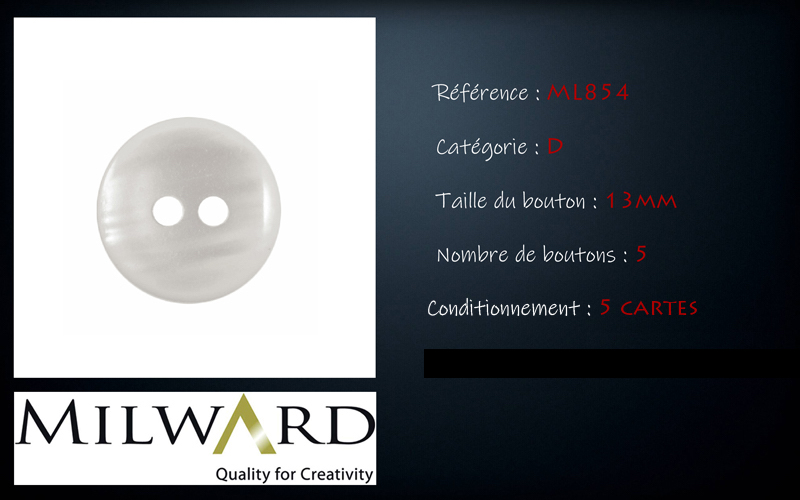 Boutons Milward - Code D, .