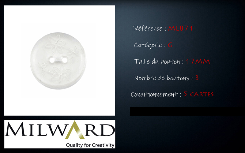 Boutons Milward - Code G, .