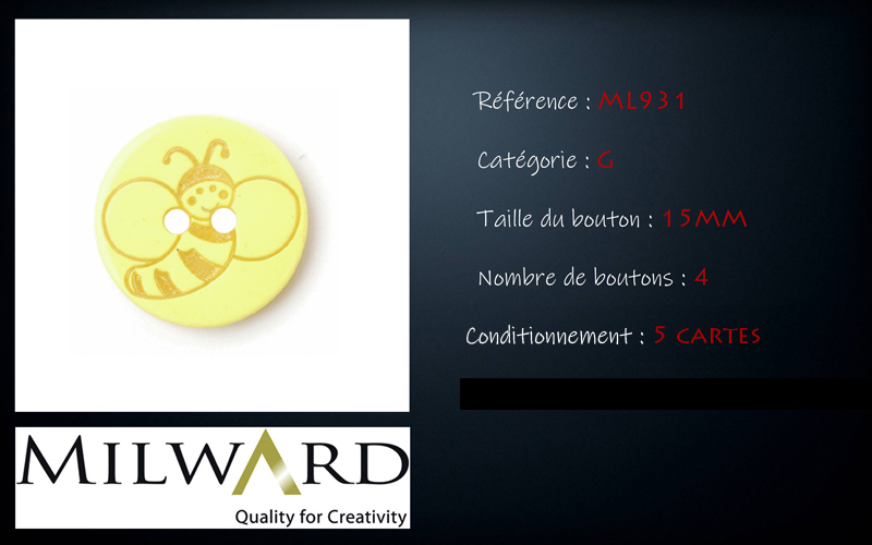 Boutons Milward - Code G, .