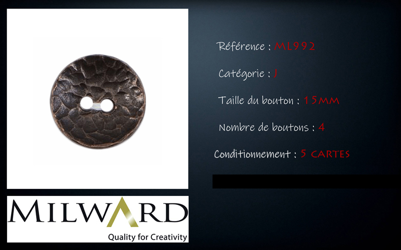 Boutons Milward - Code J, .