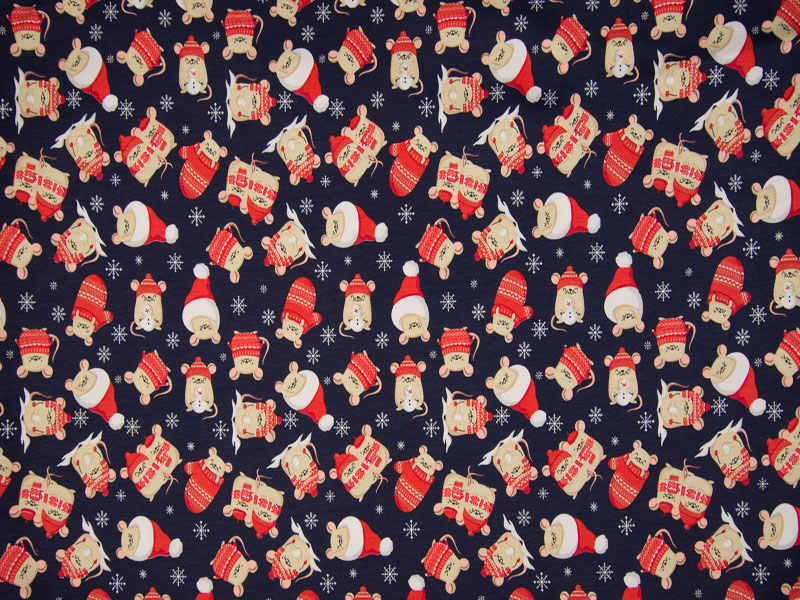 Tissus-Nol Jersey Imprimé - Noël