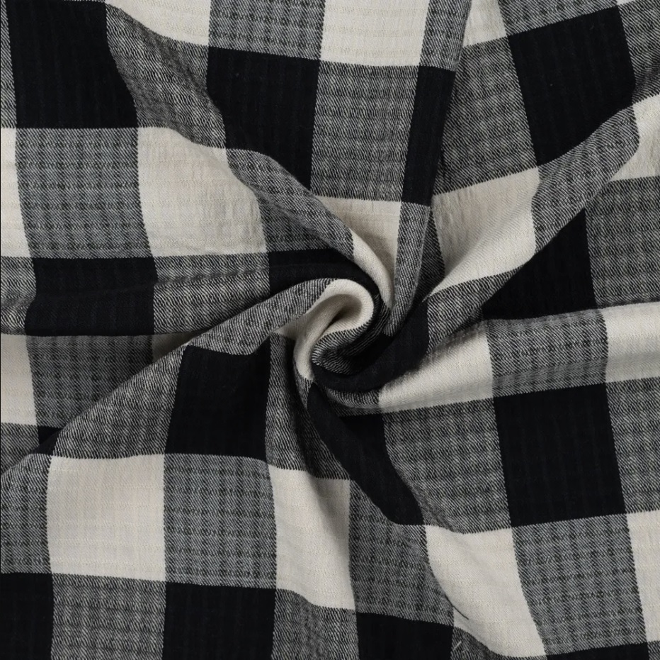 Viscose Polyester Carreaux Jiska, 142-147cm.